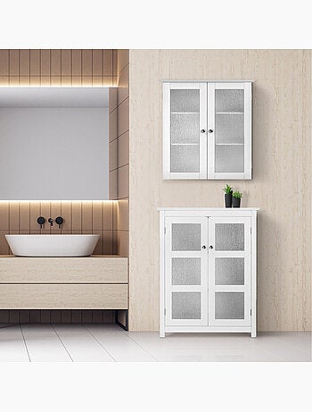Armoire murale de salle de bain effet bois, 64cm