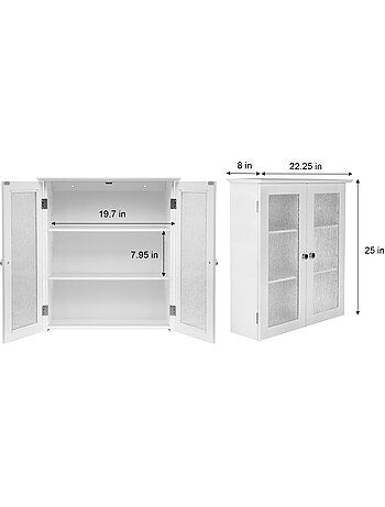 Armoire murale de salle de bain effet bois, 64cm