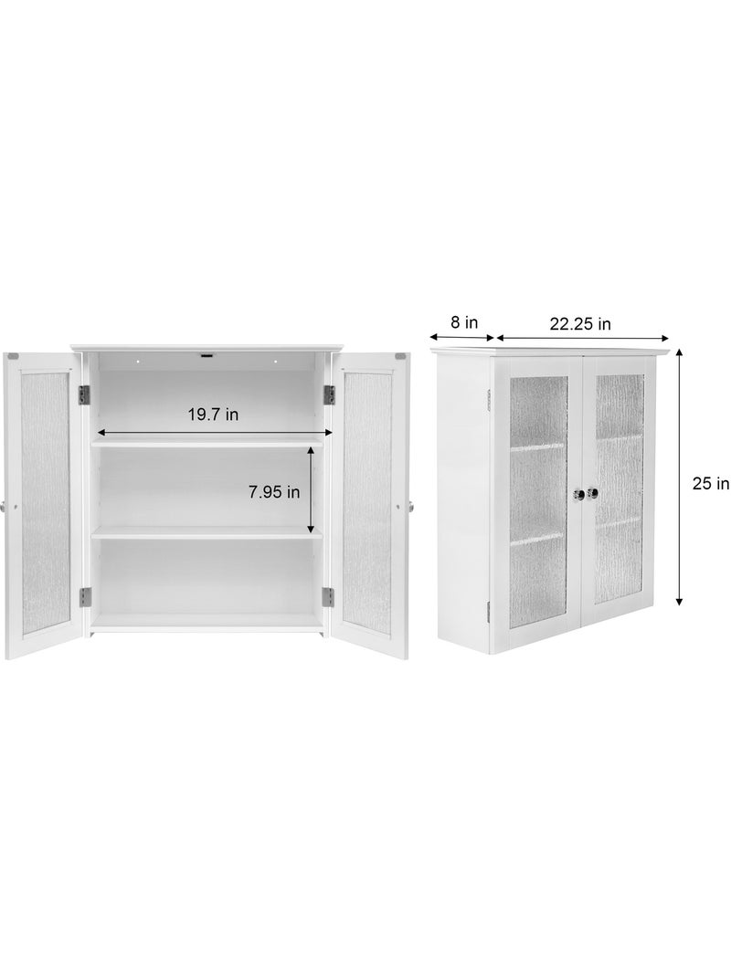 Armoire murale de salle de bain effet bois, 64cm Blanc - Kiabi
