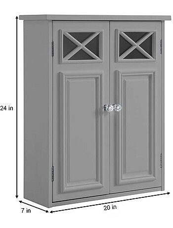 Armoire murale de salle de bain en 2 portes, 61cm