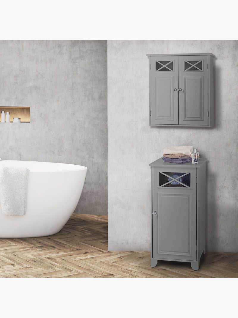 Armoire murale de salle de bain en 2 portes, 61cm Gris - Kiabi