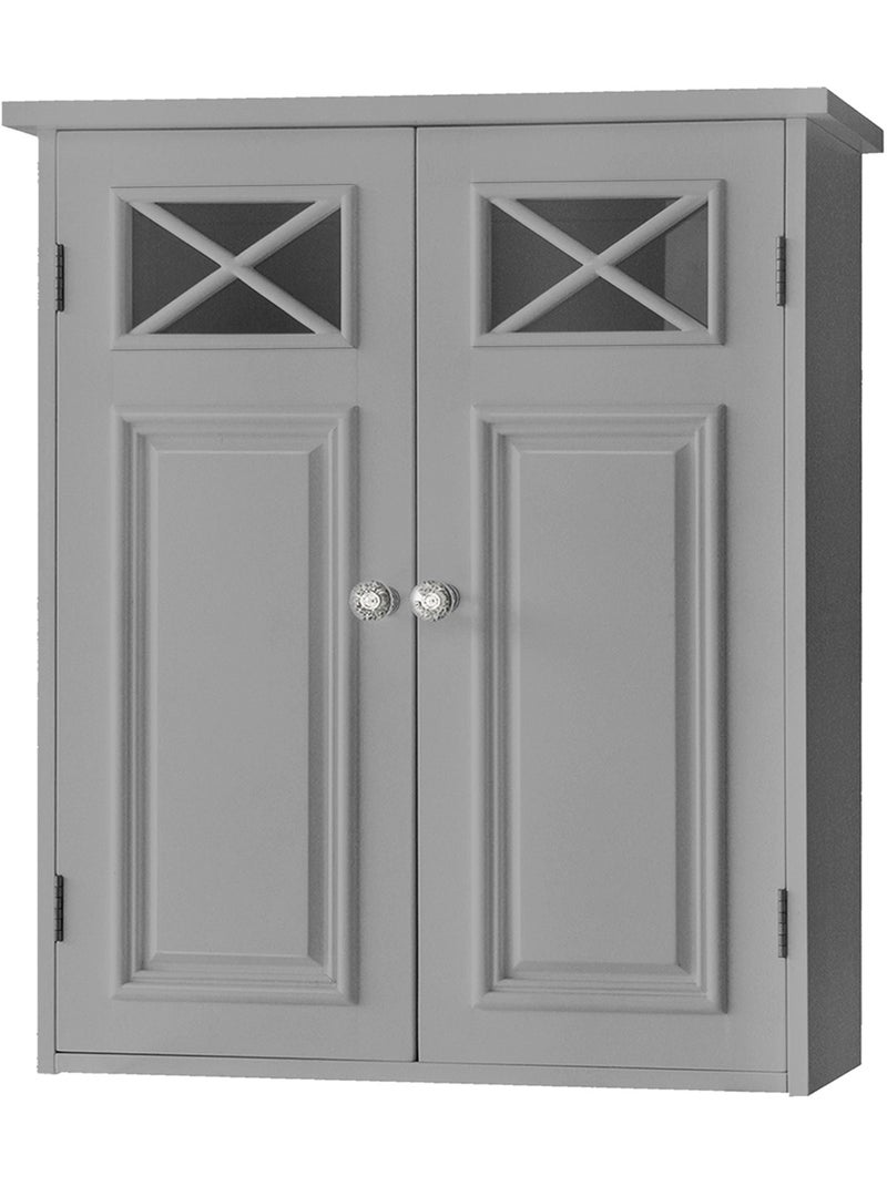 Armoire murale de salle de bain en 2 portes, 61cm Gris - Kiabi