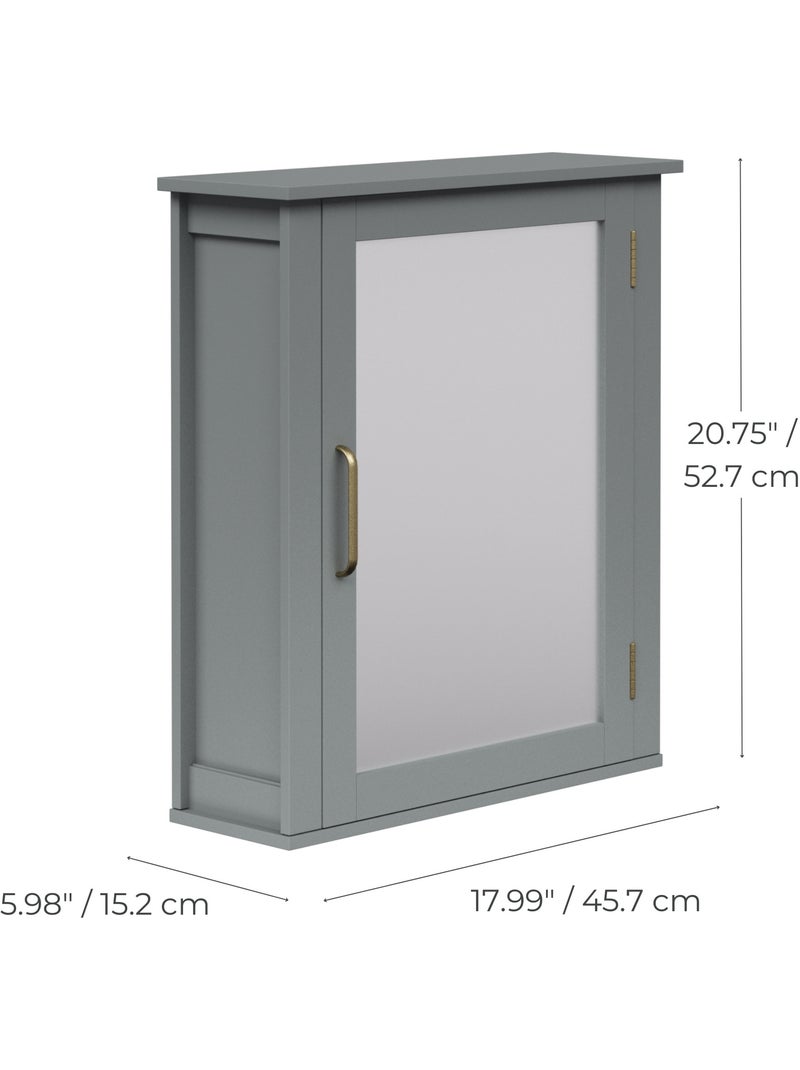 Armoire murale de salle de bain en effet bois, 53cm Gris - Kiabi