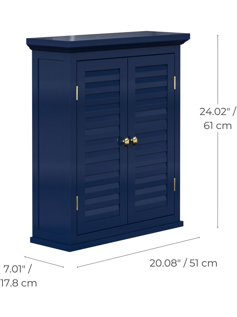 Armoire murale de salle de bain en effet bois, 61cm Bleu - Kiabi