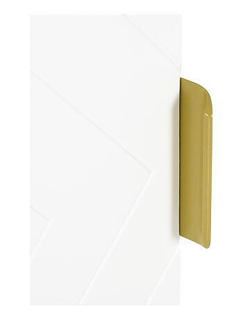 Armoire murale de salle de bain poignée métal doré MDF blanc