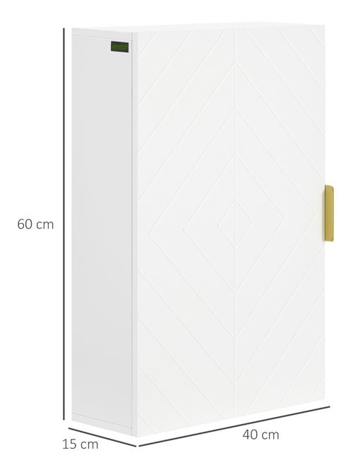 Armoire murale de salle de bain poignée métal doré MDF blanc - Kiabi Armoire murale de salle de bain poignée métal doré MDF blanc - Kiabi