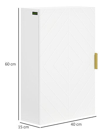 Armoire murale de salle de bain poignée métal doré mdf