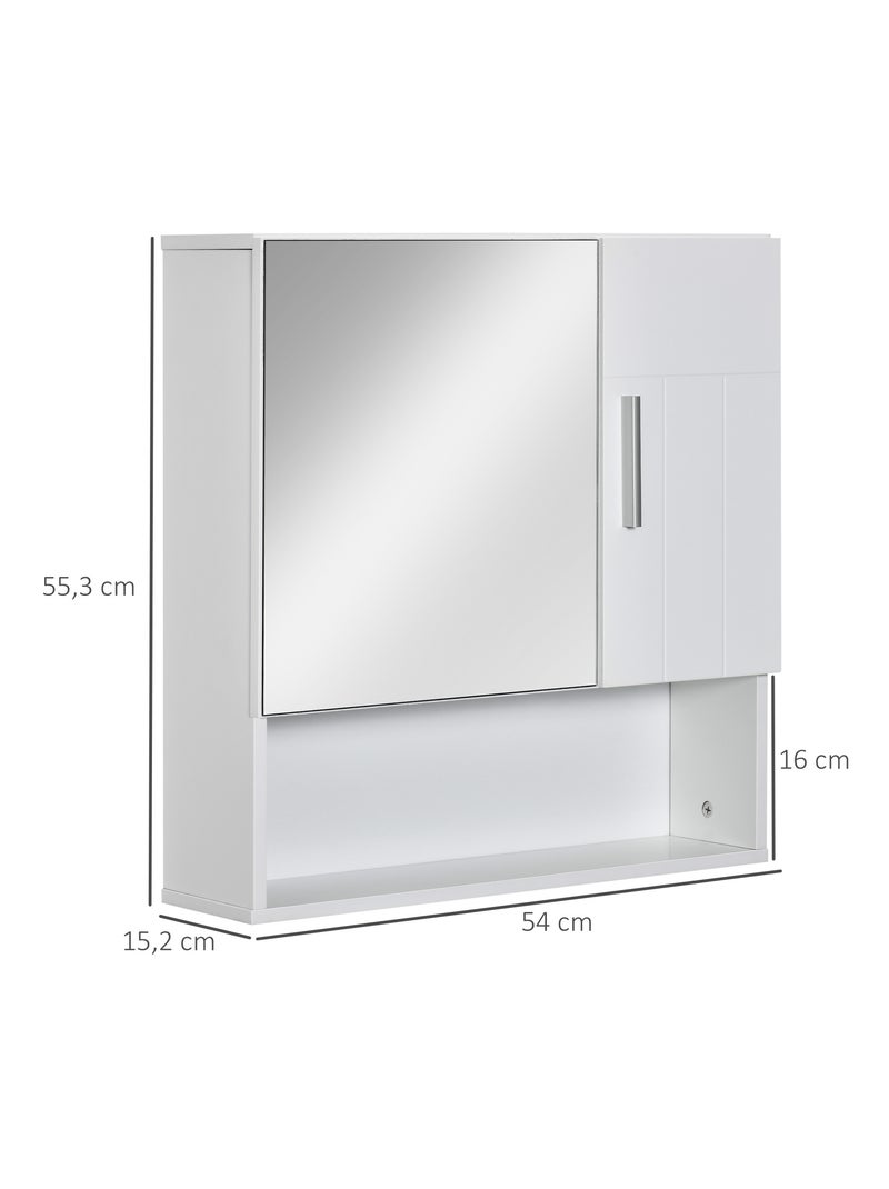 Armoire murale miroir de salle de bain 2 portes, étagères, niche blanc Blanc Blanc - Kiabi