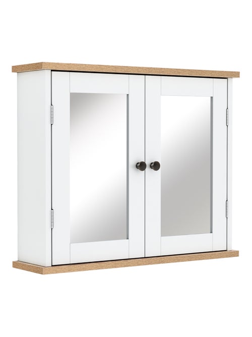 Armoire murale miroir salle de bain 2 portes MDF blanc - Kiabi