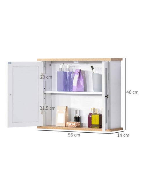 Armoire murale miroir salle de bain 2 portes MDF blanc - Kiabi