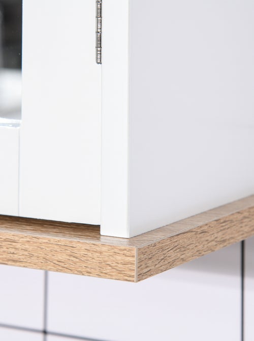 Armoire murale miroir salle de bain 2 portes MDF blanc - Kiabi