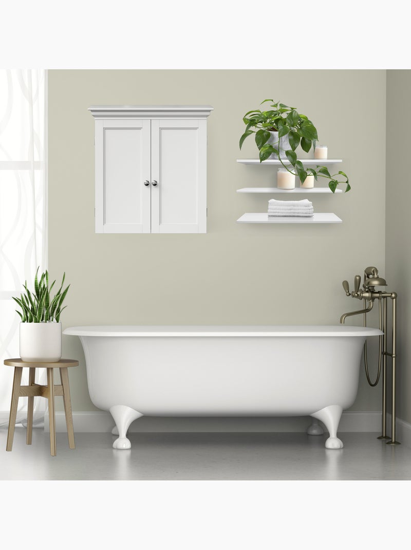 Armoire murale salle de bain, étagères réglables, 61cm Blanc - Kiabi