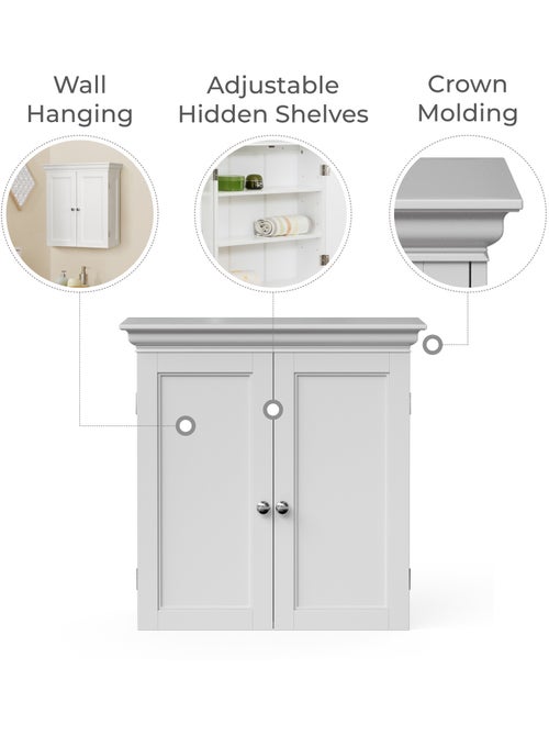 Armoire murale salle de bain, étagères réglables, 61cm - Kiabi