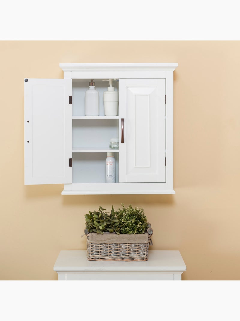 Armoire murale salle de bain, étagères réglables, 64cm Blanc - Kiabi