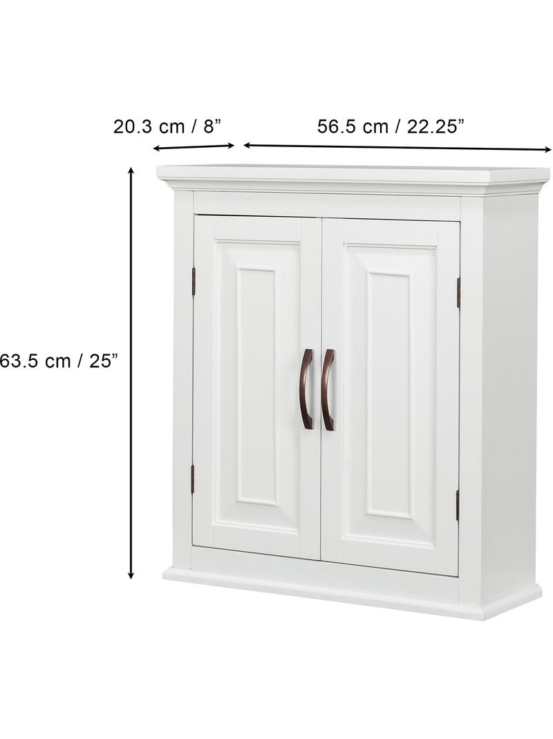 Armoire murale salle de bain, étagères réglables, 64cm Blanc - Kiabi