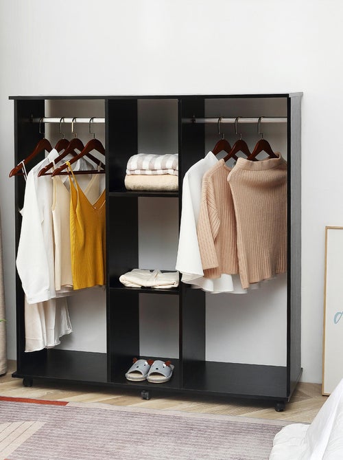 Armoire penderie 120L x 40l x 128H cm aspect bois - Kiabi