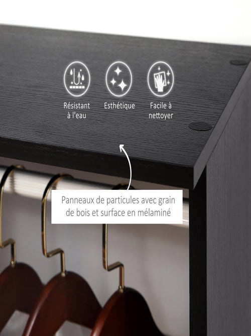 Armoire penderie 120L x 40l x 128H cm aspect bois - Kiabi