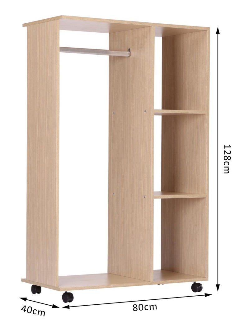 Armoire penderie de rangement bois Beige - Kiabi