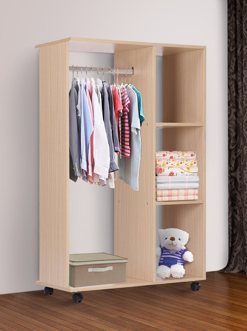 Armoire penderie de rangement bois Blanc Blanc - Kiabi
