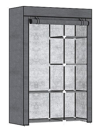 Armoire penderie multi-rangement - 6 étagères, 1 barre - non tissé