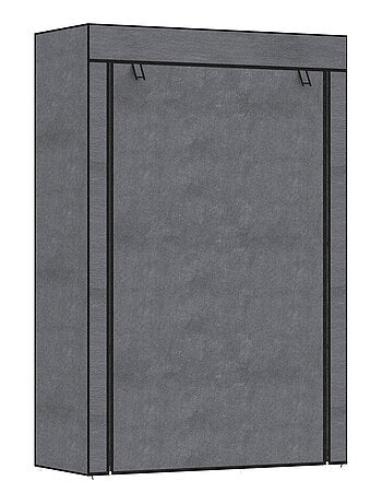 Armoire penderie multi-rangement - 6 étagères, 1 barre - non tissé