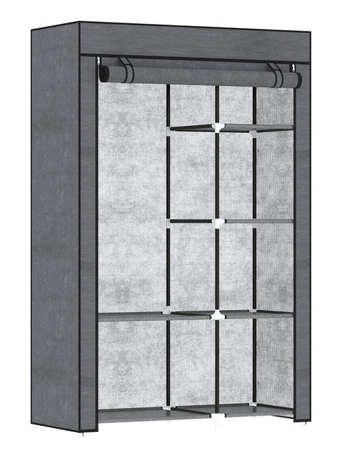 Armoire penderie multi-rangement - 6 étagères, 1 barre - non tissé - Kiabi