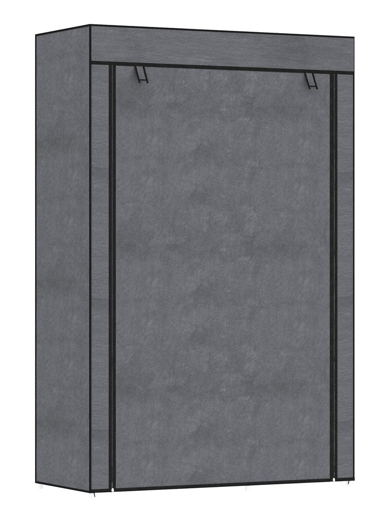 Armoire penderie multi-rangement - 6 étagères, 1 barre - non tissé Gris - Kiabi