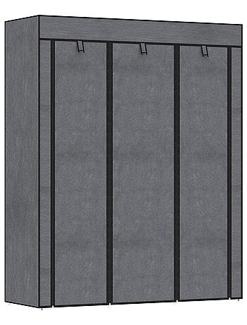 Armoire penderie multi-rangement - 8 étagères, 2 barres - non tissé