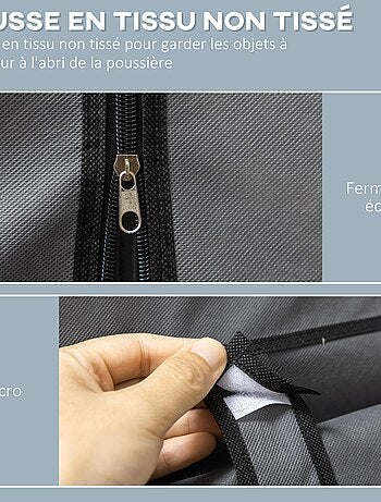 Armoire penderie multi-rangement - 8 étagères, 2 barres - non tissé