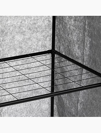 Armoire penderie sur roulettes en métal et tissu