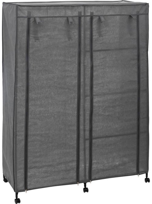 Armoire penderie sur roulettes en métal et tissu - Kiabi