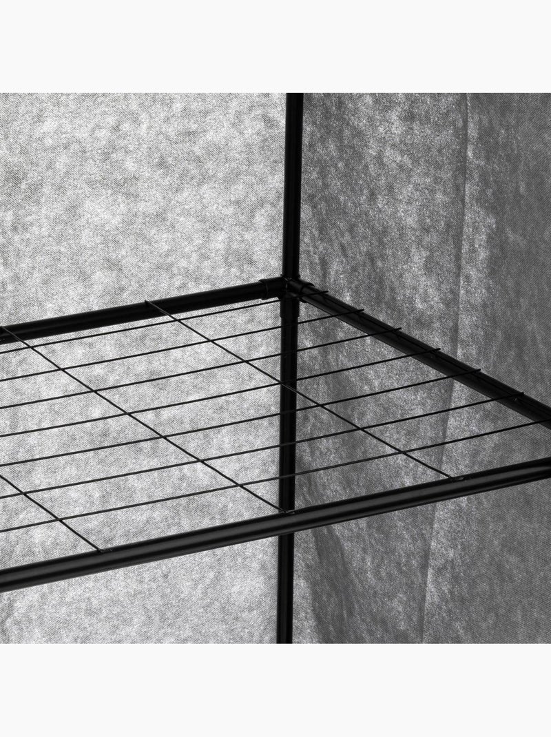 Armoire penderie sur roulettes en métal et tissu Gris - Kiabi