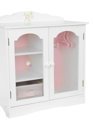 Armoire poupée poupon Little Princess penderie dressing meuble bois jeu TD-0210A