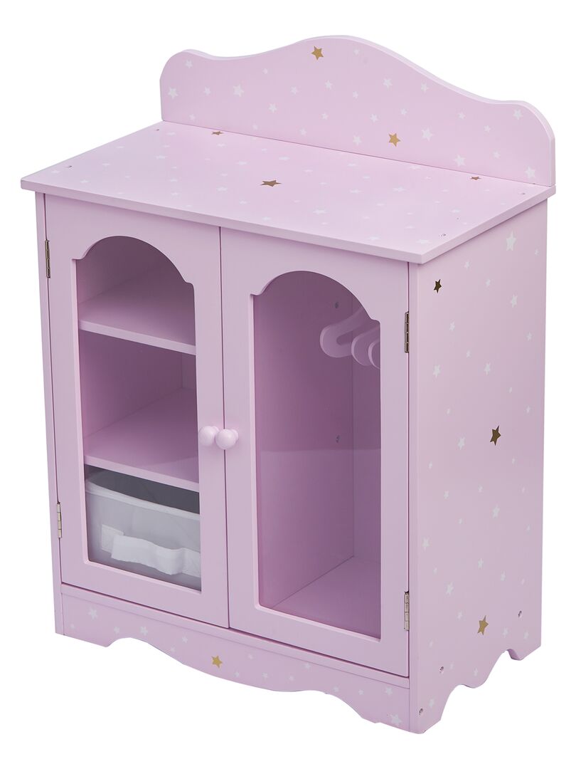 Armoire poupée poupon Twinkle Stars Princess penderie meuble bois jeux TD-0210AP N/A - Kiabi