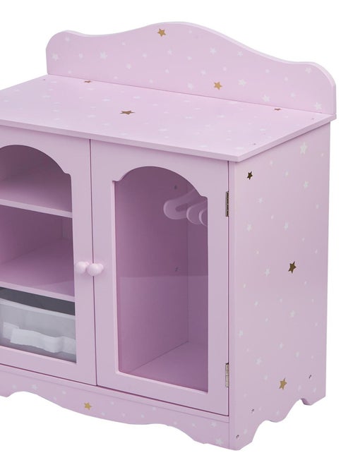 Armoire poupée poupon Twinkle Stars Princess penderie meuble bois jeux TD-0210AP - Kiabi