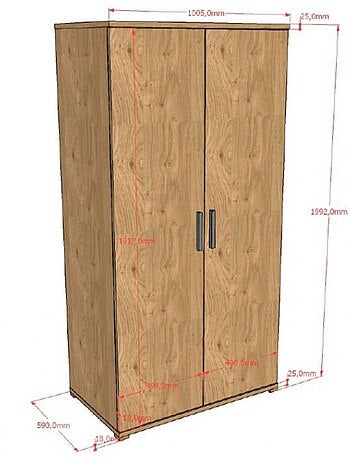 Armoire sam 2 portes - espace de rangement