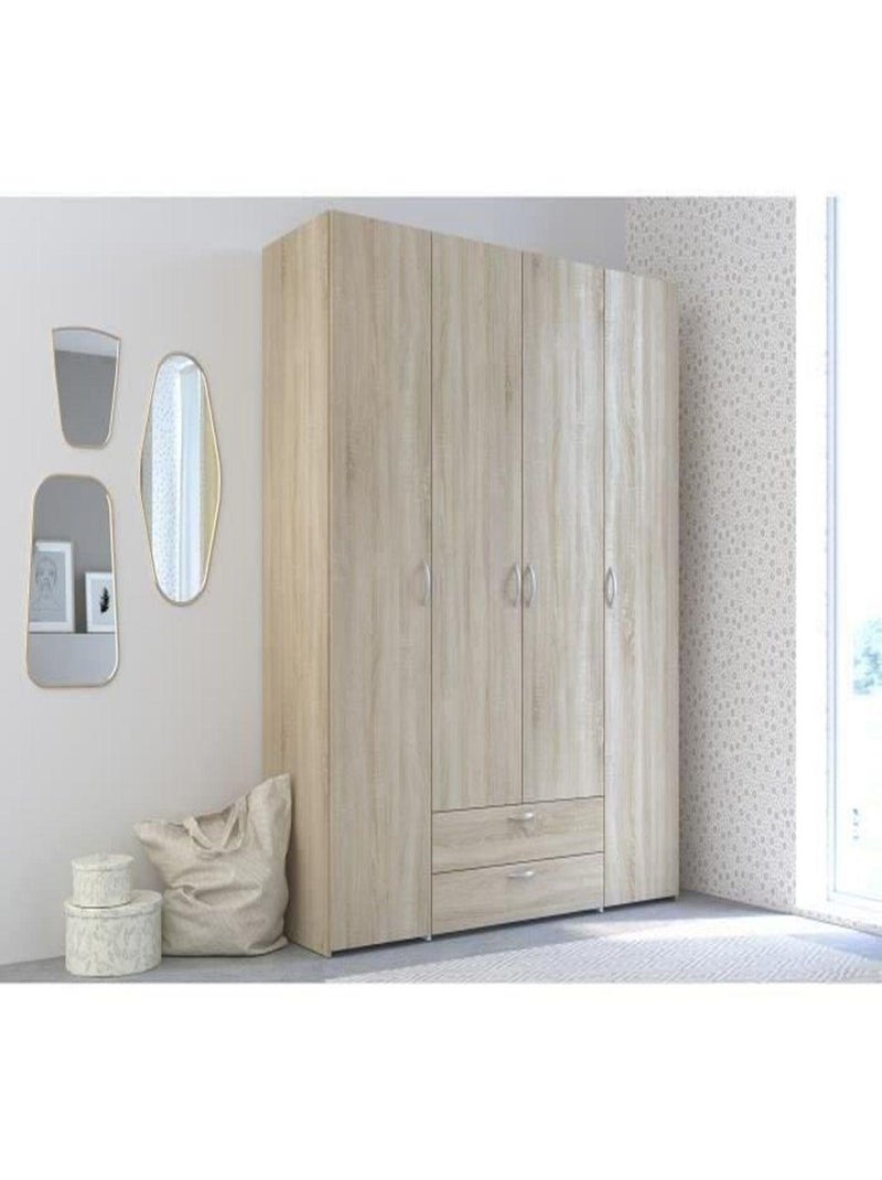 Armoire VARIA - chêne - 4 portes battantes + 2 - Parisot Multicolore - Kiabi