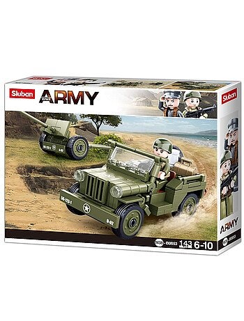Army WWII - Jeep alliée avec canon anti-aérien