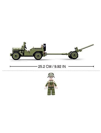 Army WWII - Jeep alliée avec canon anti-aérien