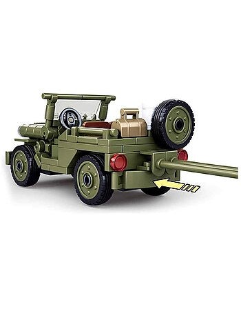 Army WWII - Jeep alliée avec canon anti-aérien