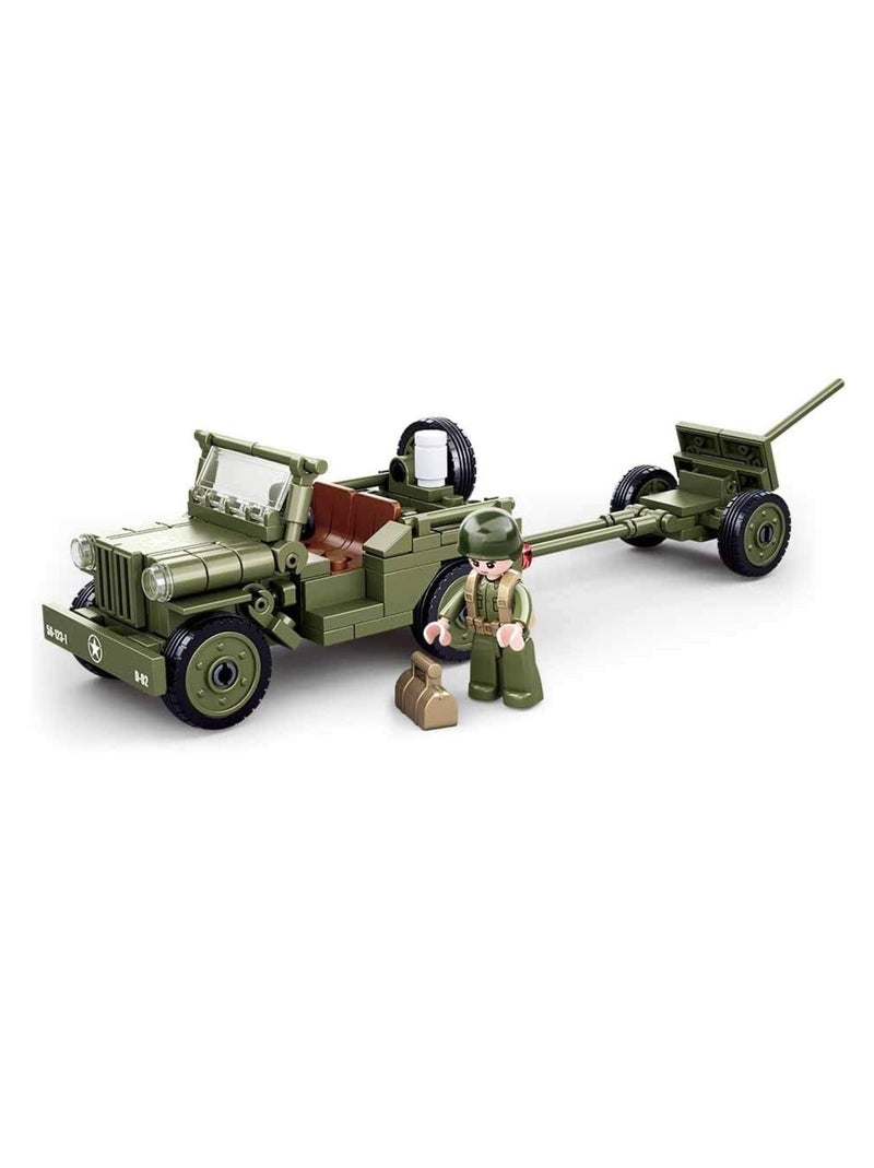 Army WWII - Jeep alliée avec canon anti-aérien Vert - Kiabi