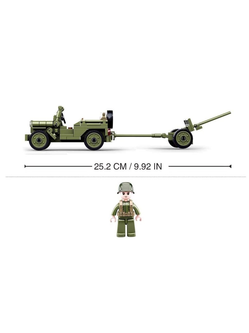 Army WWII - Jeep alliée avec canon anti-aérien Vert - Kiabi