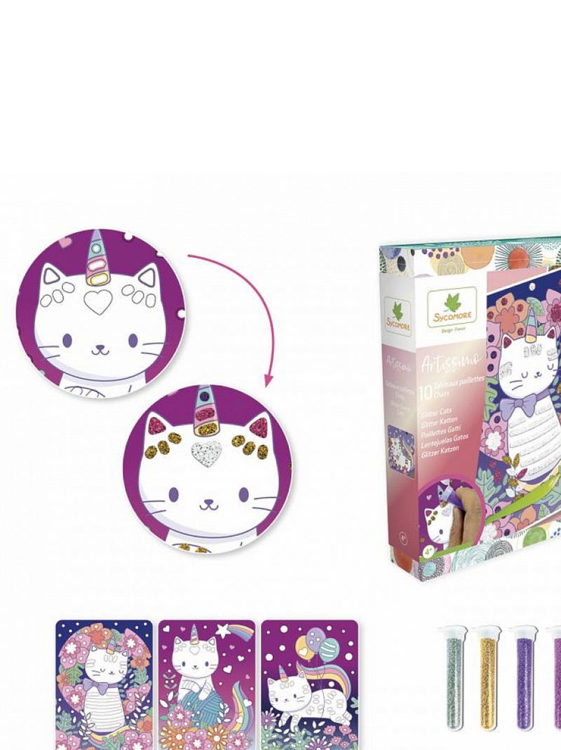 Artissimo paillettes chats petit modele Violet - Kiabi