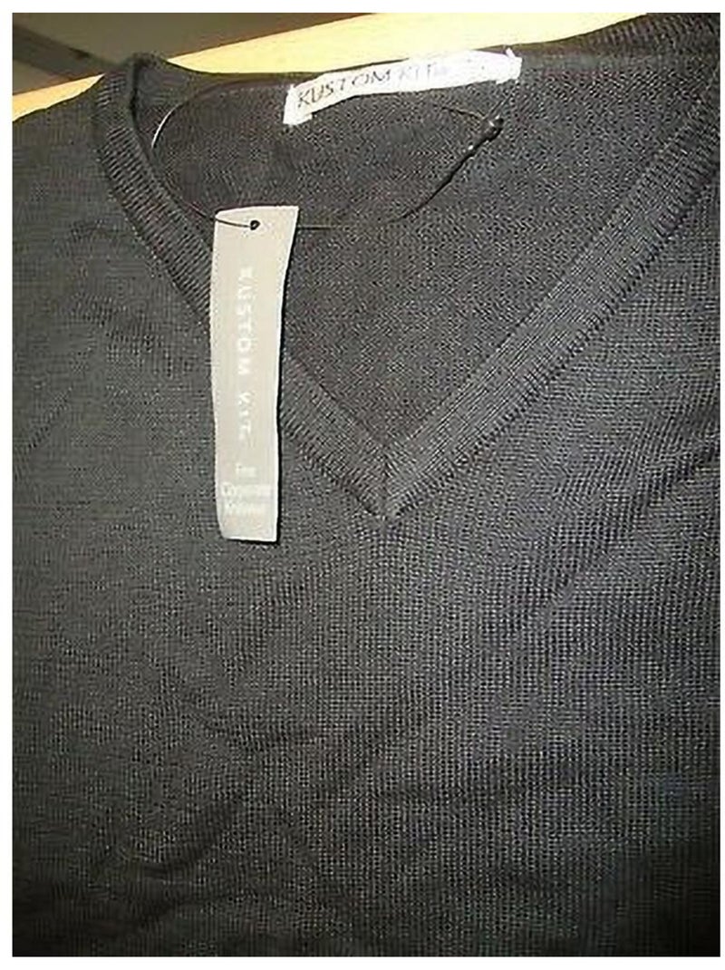 Arundel pull à col en v - kustom kit Noir Gris - Kiabi