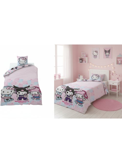 arure Lit Fille Hello Kitty & Friends 140x200 cm + Taie 65x65 cm Polycoton Réversible | Kuromi My Me - Kiabi arure Lit Fille Hello Kitty & Friends 140x200 cm + Taie 65x65 cm Polycoton Réversible | Kuromi My Me - Kiabi