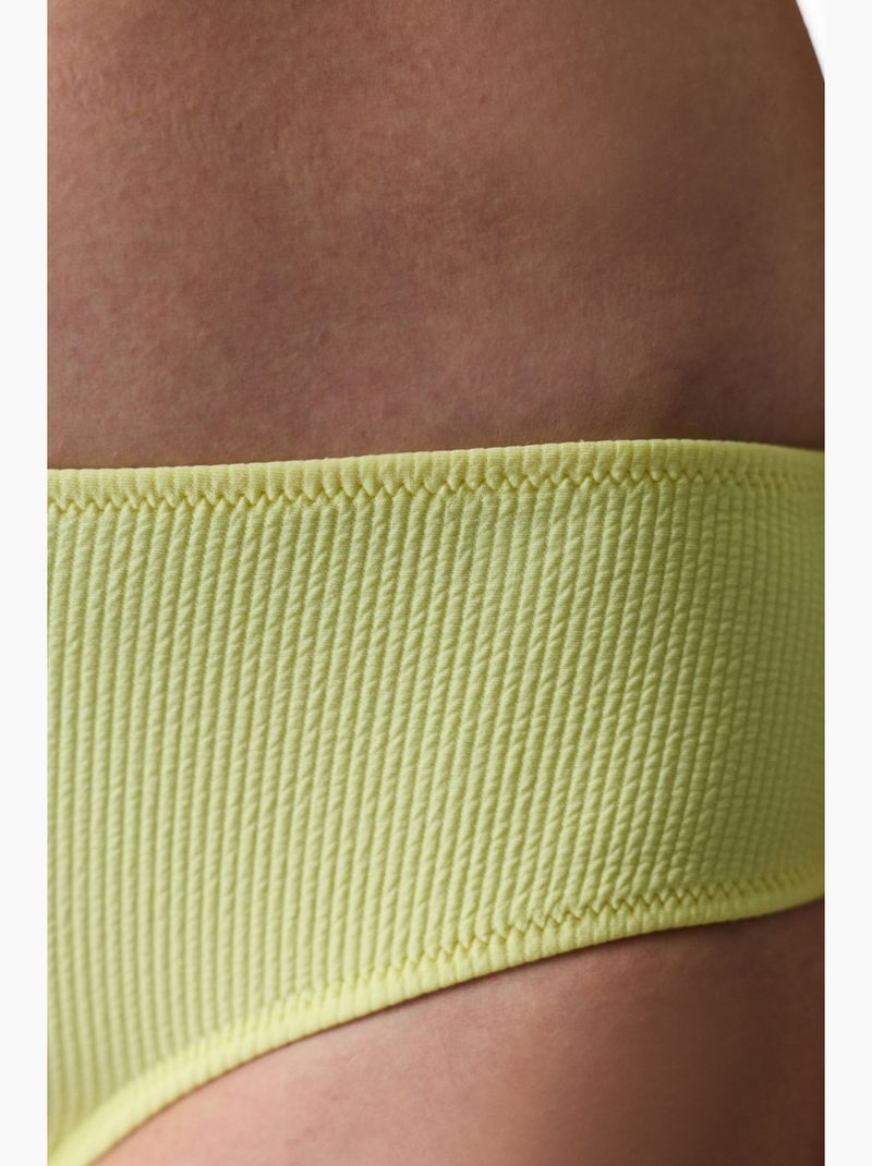Arya bas de bikini texturé taille mi-haute penti Jaune citron - Kiabi