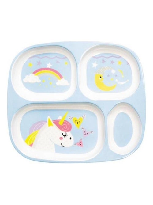 Assiette 4 compartiments licorne Mill'O Bébé - Kiabi