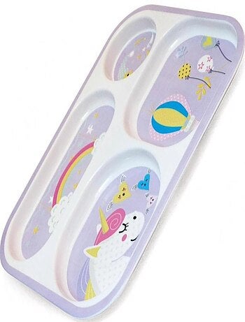Assiette 4 compartiments licorne Mill'O Bébé