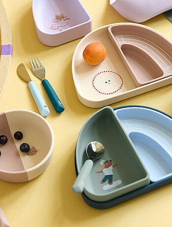Assiette à compartiments (3pcs) - Tiny Team, Chat