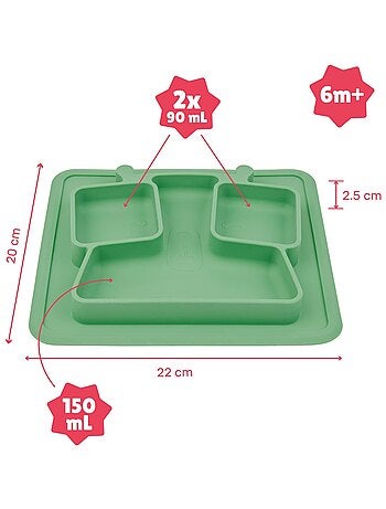 Assiette à compartiments antidérapante en silicone 'Badabulle'